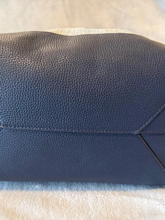 Michael Kors Navy blue and light denim Striped Tote with Tassel Charm - Picture 4 of 6